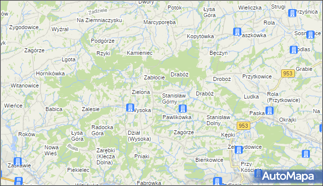 mapa Stanisław Górny, Stanisław Górny na mapie Targeo
