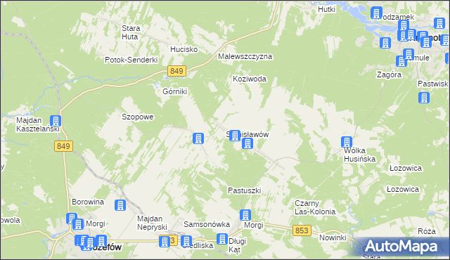 mapa Stanisławów gmina Józefów, Stanisławów gmina Józefów na mapie Targeo