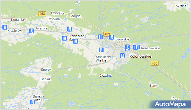 mapa Staniszcze Wielkie, Staniszcze Wielkie na mapie Targeo