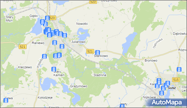 mapa Stańkowo, Stańkowo na mapie Targeo