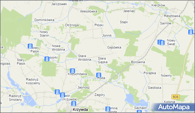 mapa Stara Gąska, Stara Gąska na mapie Targeo