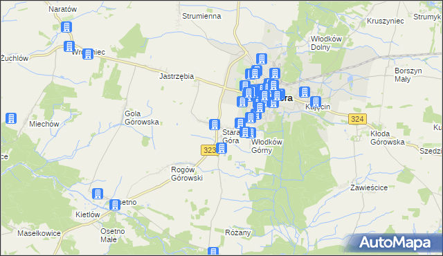 mapa Stara Góra gmina Góra, Stara Góra gmina Góra na mapie Targeo