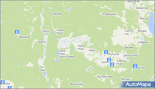 mapa Stara Huta gmina Warlubie, Stara Huta gmina Warlubie na mapie Targeo