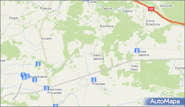 mapa Stara Jabłona, Stara Jabłona na mapie Targeo