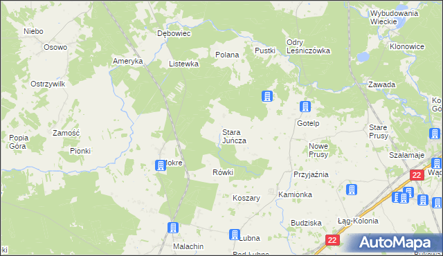 mapa Stara Juńcza, Stara Juńcza na mapie Targeo