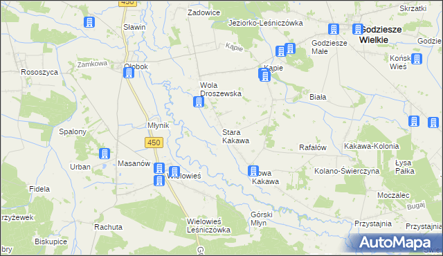 mapa Stara Kakawa, Stara Kakawa na mapie Targeo