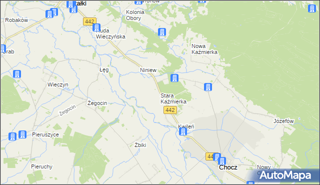 mapa Stara Kaźmierka, Stara Kaźmierka na mapie Targeo