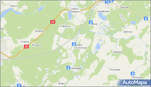 mapa Stara Korytnica, Stara Korytnica na mapie Targeo