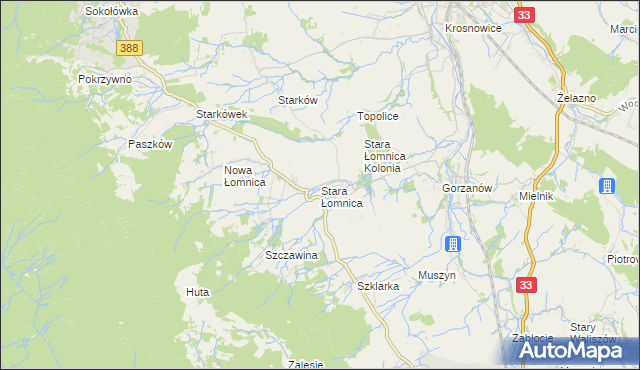 mapa Stara Łomnica, Stara Łomnica na mapie Targeo