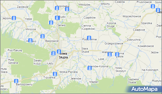 mapa Stara Słupia, Stara Słupia na mapie Targeo