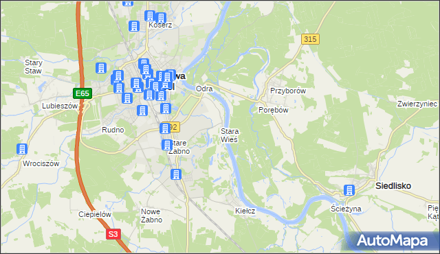 mapa Stara Wieś gmina Nowa Sól, Stara Wieś gmina Nowa Sól na mapie Targeo