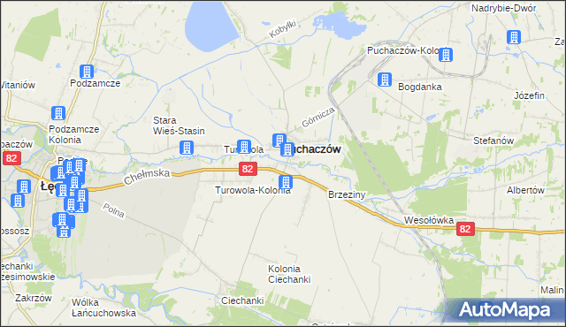 mapa Stara Wieś gmina Puchaczów, Stara Wieś gmina Puchaczów na mapie Targeo