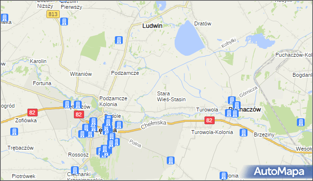 mapa Stara Wieś-Stasin, Stara Wieś-Stasin na mapie Targeo