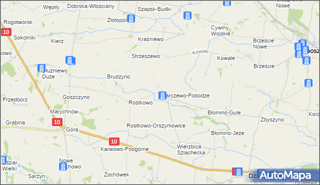 mapa Starczewo-Pobodze, Starczewo-Pobodze na mapie Targeo