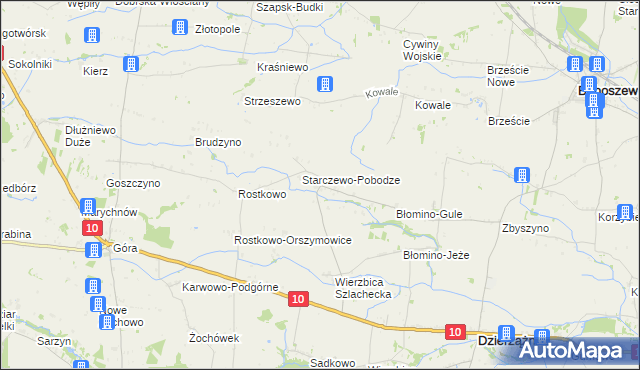 mapa Starczewo Wielkie, Starczewo Wielkie na mapie Targeo