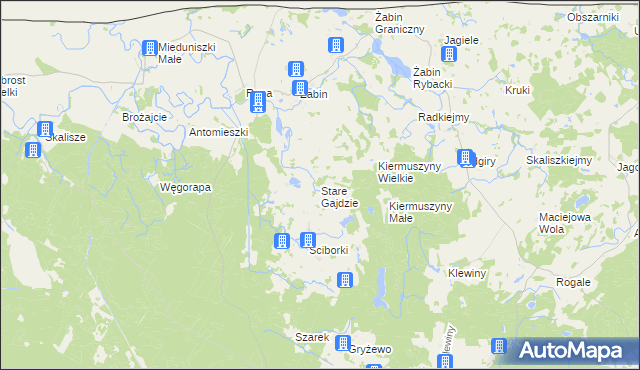 mapa Stare Gajdzie, Stare Gajdzie na mapie Targeo