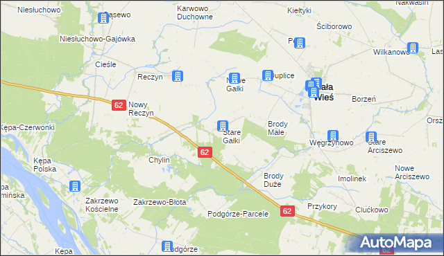 mapa Stare Gałki, Stare Gałki na mapie Targeo