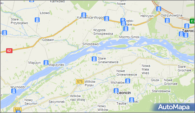 mapa Stare Gniewniewice, Stare Gniewniewice na mapie Targeo