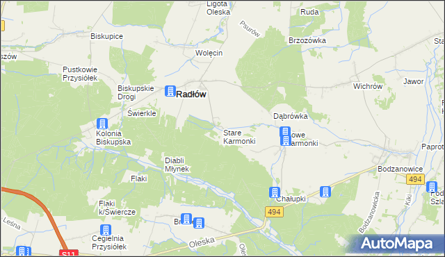 mapa Stare Karmonki, Stare Karmonki na mapie Targeo