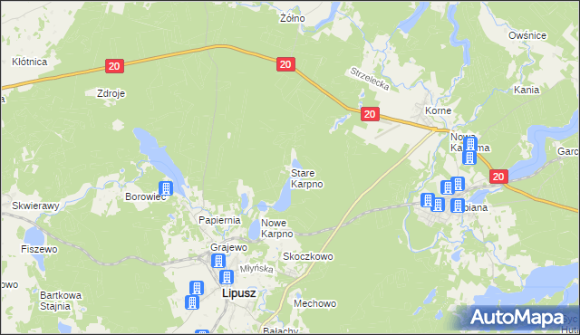 mapa Stare Karpno, Stare Karpno na mapie Targeo