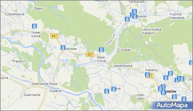 mapa Stare Kolnie, Stare Kolnie na mapie Targeo