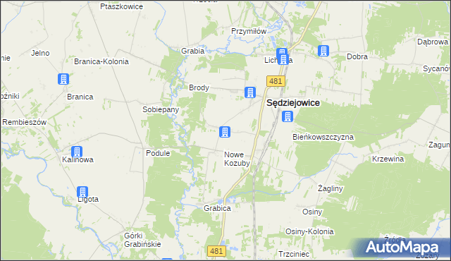 mapa Stare Kozuby, Stare Kozuby na mapie Targeo