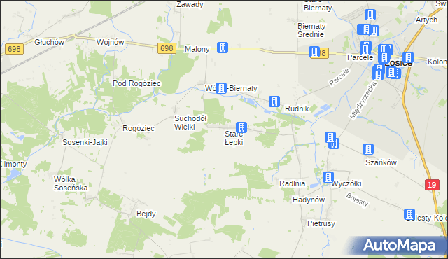 mapa Stare Łepki, Stare Łepki na mapie Targeo