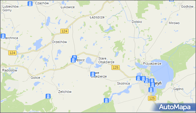 mapa Stare Objezierze, Stare Objezierze na mapie Targeo