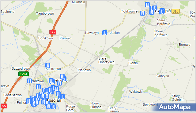 mapa Stare Oborzyska, Stare Oborzyska na mapie Targeo