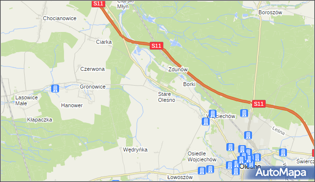 mapa Stare Olesno, Stare Olesno na mapie Targeo