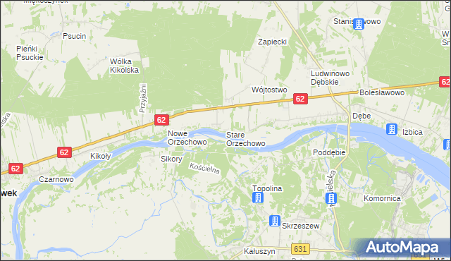 mapa Stare Orzechowo, Stare Orzechowo na mapie Targeo
