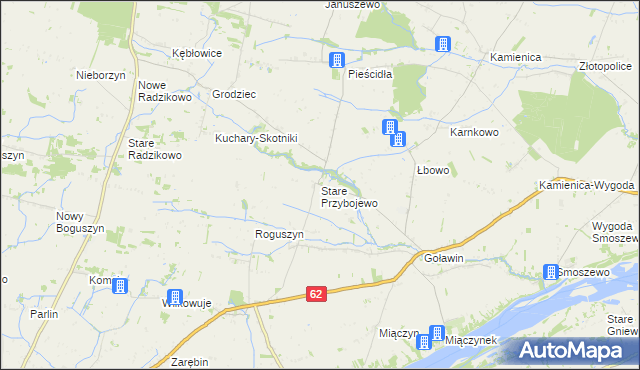 mapa Stare Przybojewo, Stare Przybojewo na mapie Targeo