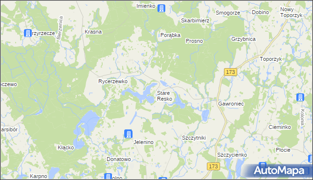 mapa Stare Resko, Stare Resko na mapie Targeo