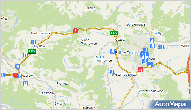 mapa Stare Rochowice, Stare Rochowice na mapie Targeo