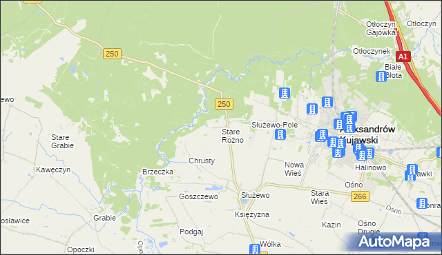 mapa Stare Rożno, Stare Rożno na mapie Targeo