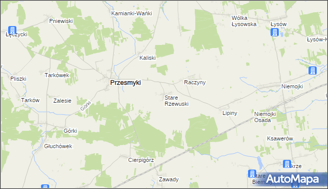 mapa Stare Rzewuski, Stare Rzewuski na mapie Targeo