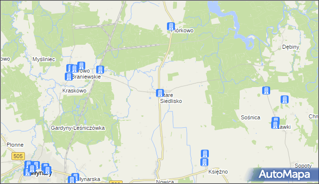 mapa Stare Siedlisko, Stare Siedlisko na mapie Targeo