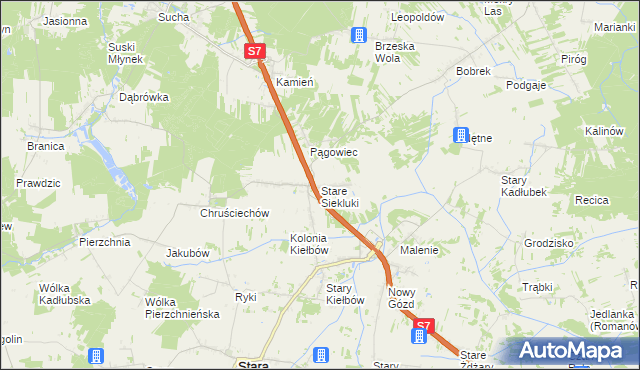 mapa Stare Siekluki, Stare Siekluki na mapie Targeo