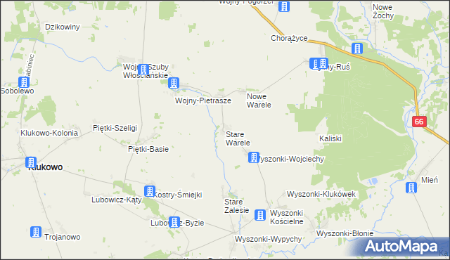 mapa Stare Warele, Stare Warele na mapie Targeo