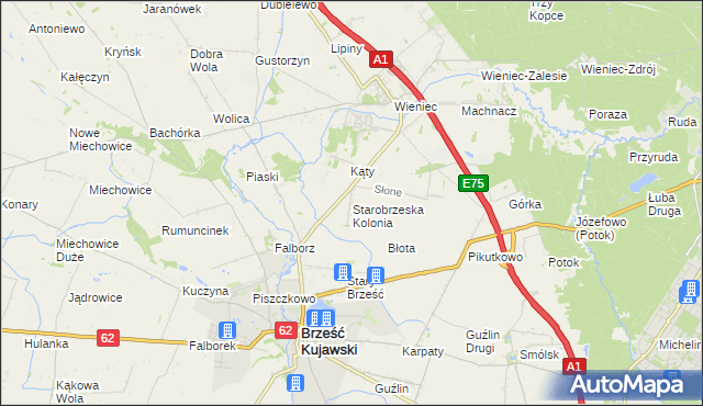 mapa Starobrzeska Kolonia, Starobrzeska Kolonia na mapie Targeo