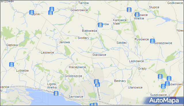 mapa Starowice gmina Otmuchów, Starowice gmina Otmuchów na mapie Targeo