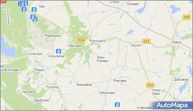 mapa Stary Folwark gmina Grudziądz, Stary Folwark gmina Grudziądz na mapie Targeo