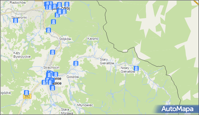 mapa Stary Gierałtów, Stary Gierałtów na mapie Targeo