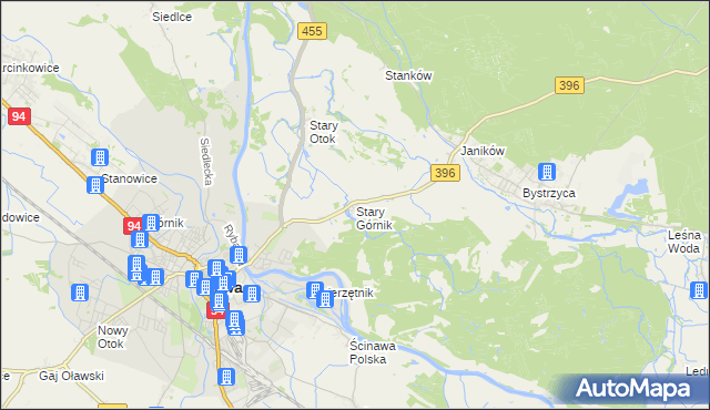 mapa Stary Górnik, Stary Górnik na mapie Targeo