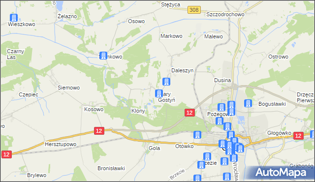 mapa Stary Gostyń, Stary Gostyń na mapie Targeo