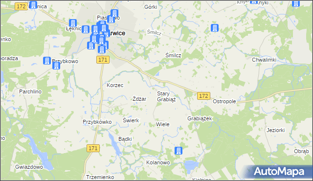 mapa Stary Grabiąż, Stary Grabiąż na mapie Targeo