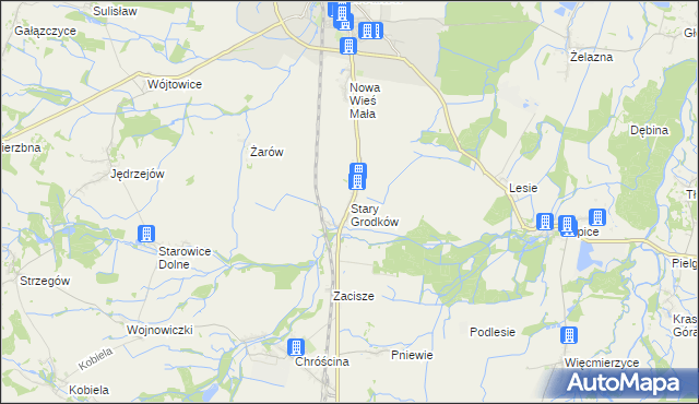 mapa Stary Grodków, Stary Grodków na mapie Targeo