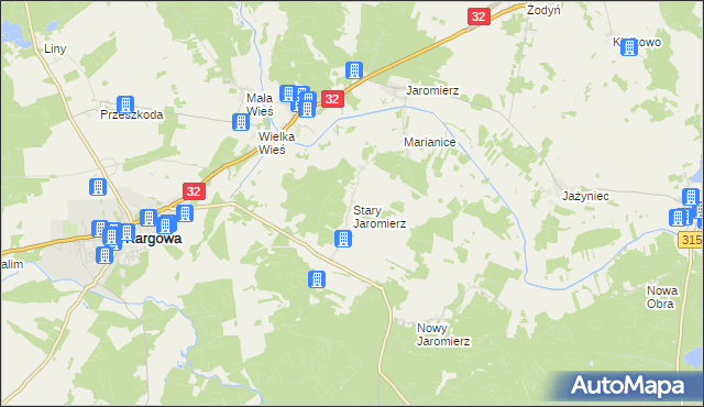 mapa Stary Jaromierz, Stary Jaromierz na mapie Targeo