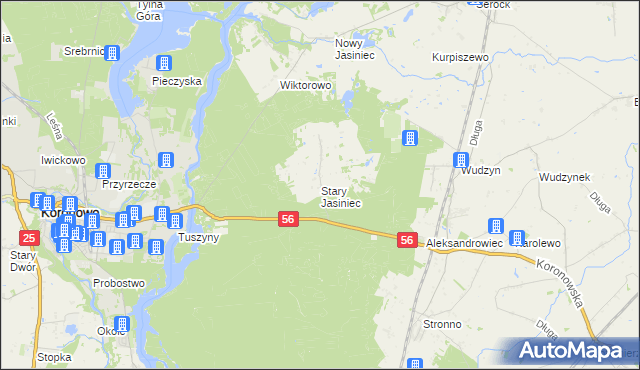 mapa Stary Jasiniec, Stary Jasiniec na mapie Targeo