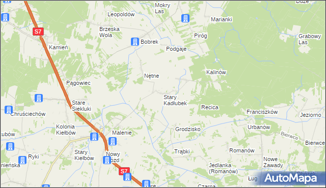 mapa Stary Kadłubek, Stary Kadłubek na mapie Targeo